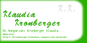 klaudia kronberger business card